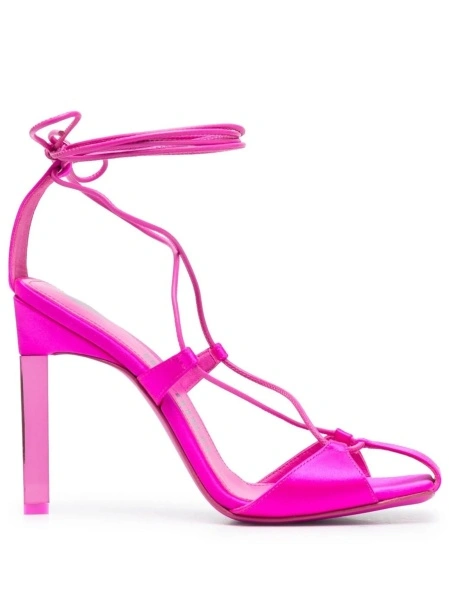 Sandale THE ATTICO roz din piele si material textil