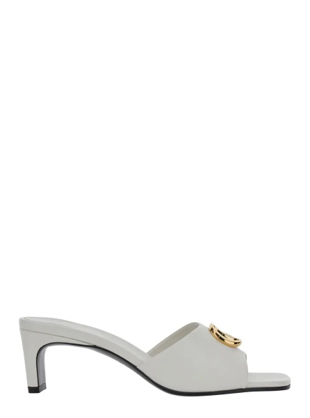 Sandale white Sandals with GG logo plaque on the front in leather for women