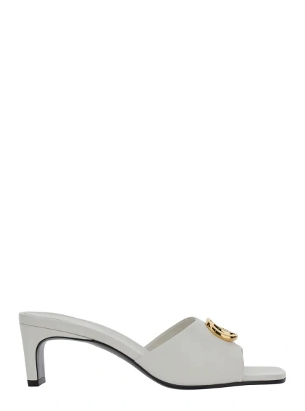 Sandale white Sandals with GG logo plaque on the front in leather for women