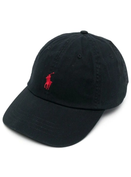 Sapca Baseball Cap with Pony Embroidered Logo on the Front in Black Cotton for Men