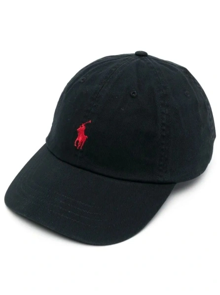 Sapca Baseball Cap with Pony Embroidered Logo on the Front in Black Cotton for Men