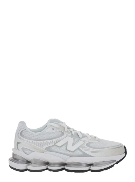 Sneakers '2000' White Low Top Sneakers with Logo Patch on the Side in Leather and Tech Fabric Unisex