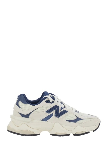 Sneakers '9060' Blue Low Top Sneakers with Logo Patch on the Side and Perforated Design in Leather and Fabric Unisex