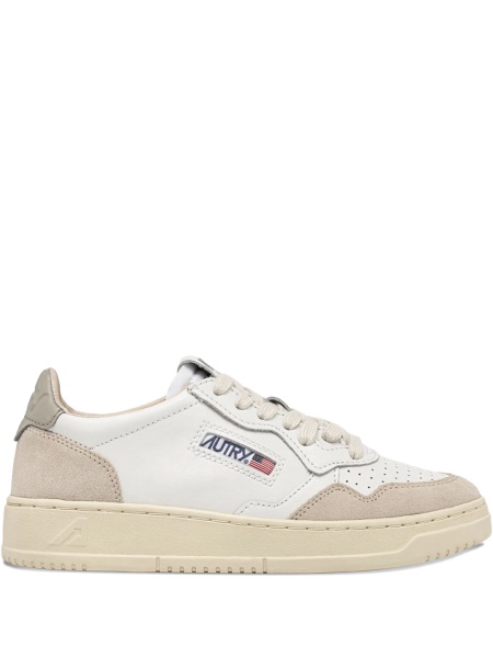 Sneakers AUTRY albi din nylon si piele intoarsa