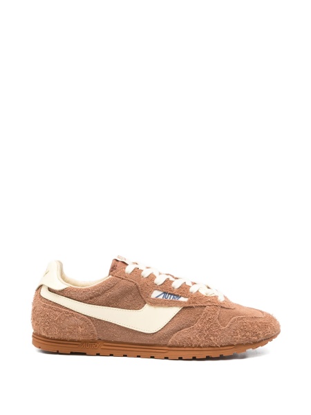 Sneakers AUTRY maro din material textil si piele