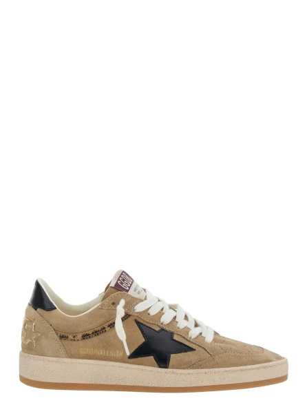 Sneakers 'Ballstar' Beige Low Top Sneakers with Star Patch on the Side in Suede for Women