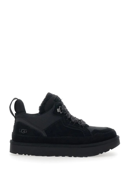 Sneakers Black Sneakers with logo patch on the tongue in suede for men