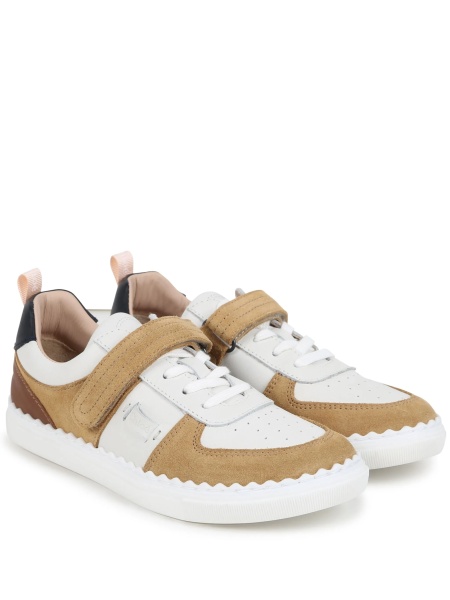 Sneakers Chloe albi din piele