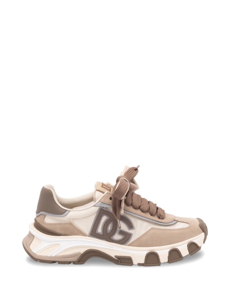 Sneakers Dolce & Gabbana neutri din piele si elastan
