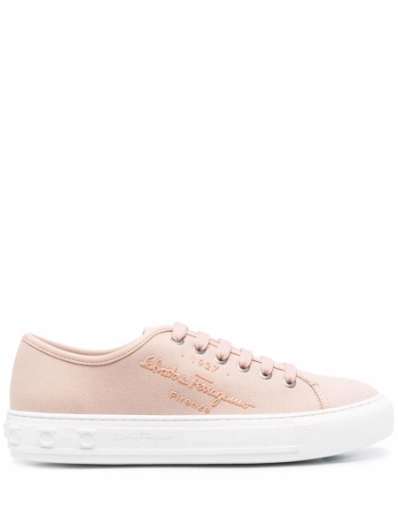 Sneakers Ferragamo roz din bumbac reciclat