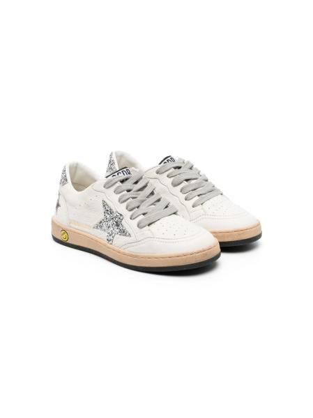 Sneakers Golden Goose albi din paiete si piele