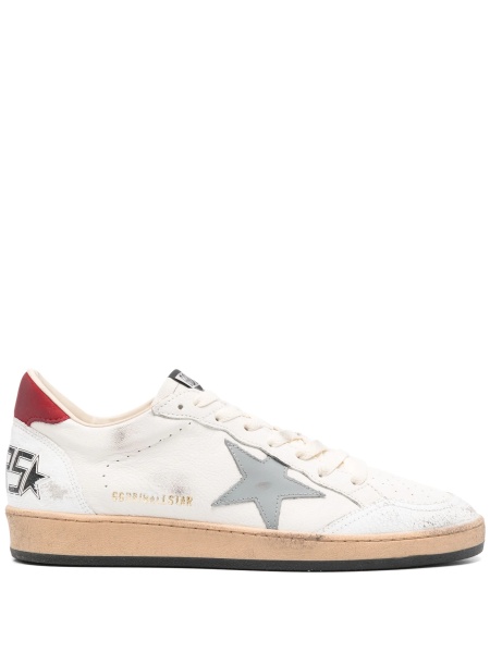 Sneakers Golden Goose ball star albi din piele