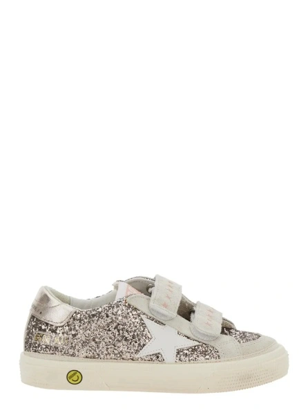 Sneakers GOLDEN GOOSE KIDS gri din piele 'May School'