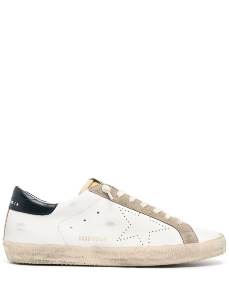 Sneakers Golden Goose star albi din piele