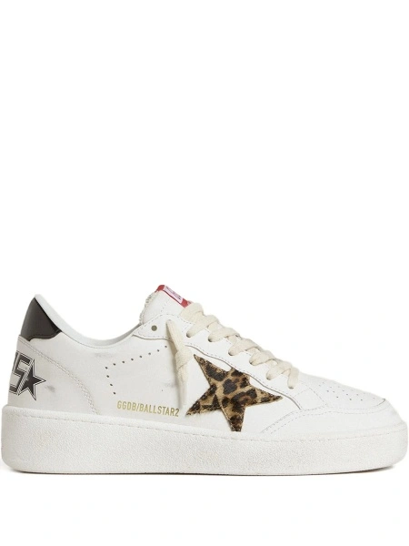Sneakers Golden Goose star albi din piele