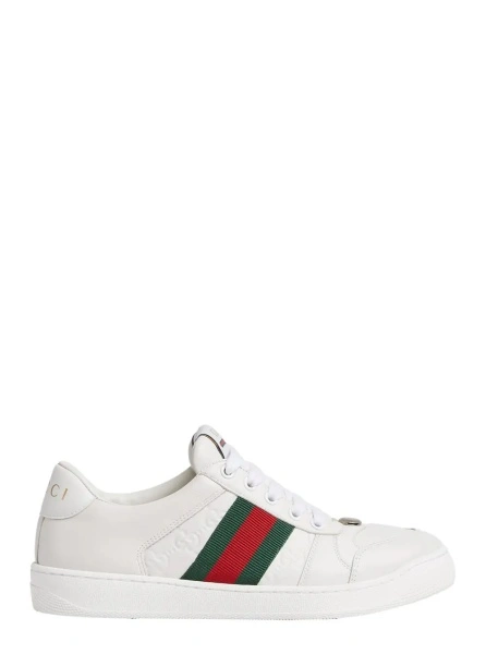 Sneakers Gucci albi din piele 'Screener'