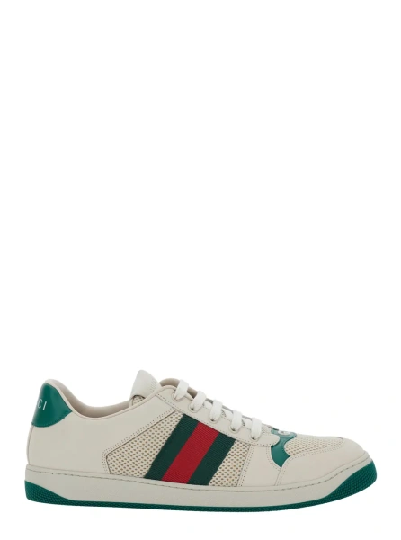 Sneakers Gucci albi din piele