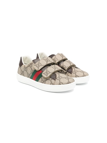 Sneakers Gucci maro din material textil si piele