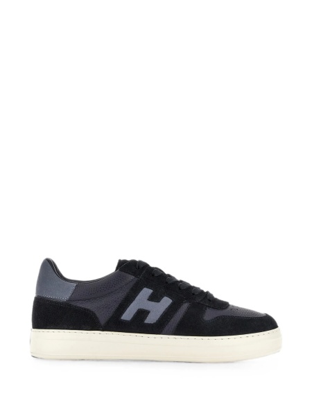 Sneakers Hogan albastri din piele si piele intoarsa