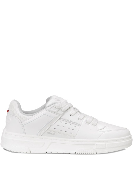 Sneakers Hugo Boss albi din polyester si material textil