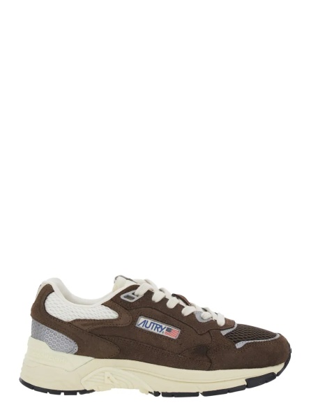 Sneakers 'Hyperway' Brown Low Top Sneaker with Logo Patch on Tongue and Side in Suede and Fabric for Women