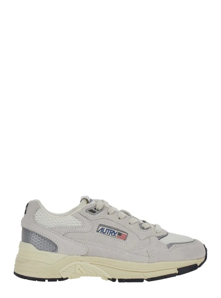 Sneakers 'Hyperway' White Low Top Sneakers with Logo Patch on Tongue and Side in Suede and Fabric for Women