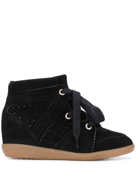 Sneakers Isabel Marant negri din piele intoarsa