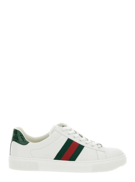 Sneakers Low-top sneakers 'Ace' with Web detail in white leather for women