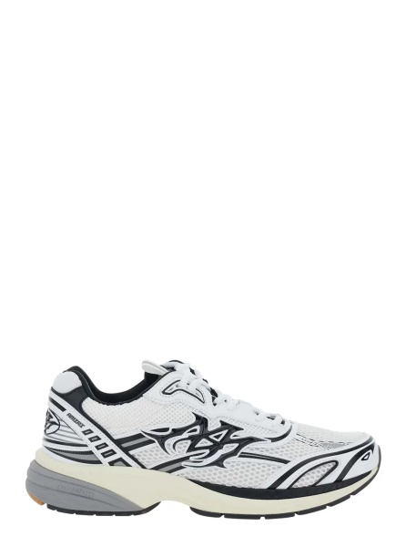 Sneakers 'M-Tech' white Sneakers with side logo patch in leather and fabric and leather for men