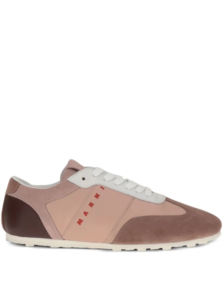 Sneakers Marni roz din piele si piele intoarsa