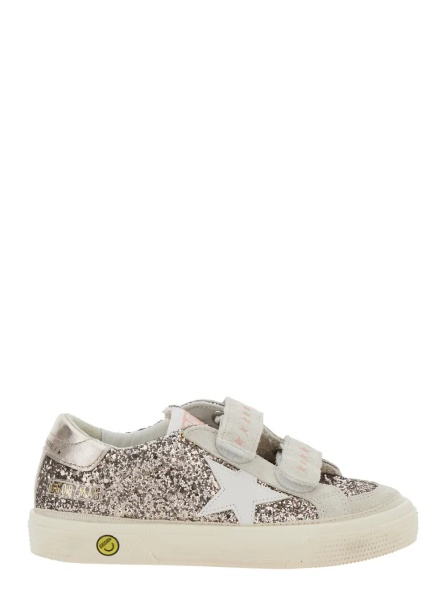Sneakers 'May School' Grey Glittered Low Top Sneakers with Star Patch on the Side in Leather Blend Girl