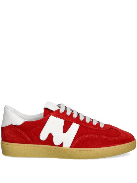Sneakers MSGM rosii din piele intoarsa si piele