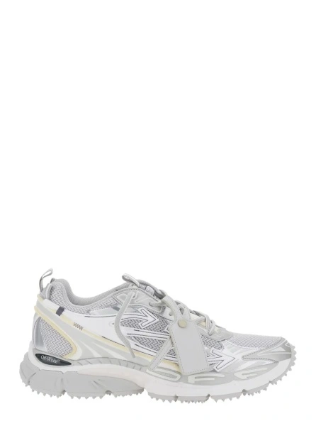 Sneakers Off-White gri din piele si tesatura tehnica
