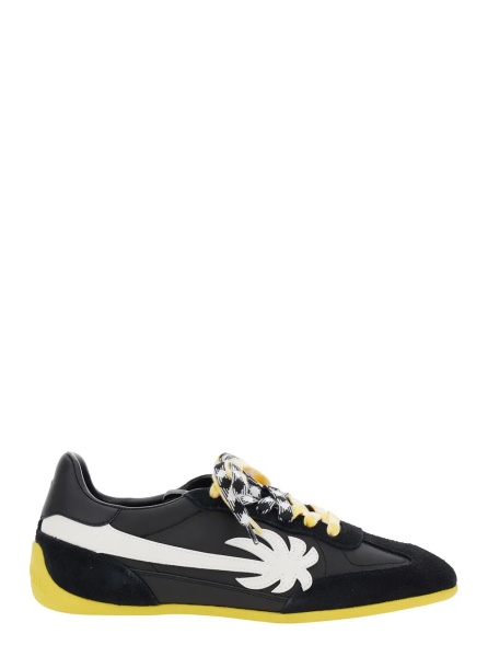 Sneakers 'Pa 5' Black Low Top Sneakers with Logo Patch on the Tongue and Contrasting Heel with Logo in Leather Man