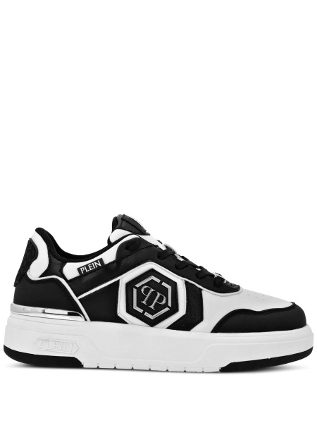 Sneakers Philipp Plein negri din piele si material textil