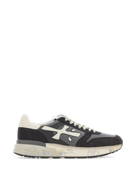 Sneakers Premiata negri din poliuretan si poliamida