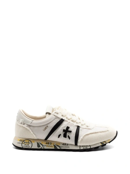 Sneakers Premiata neutri din poliuretan si bumbac