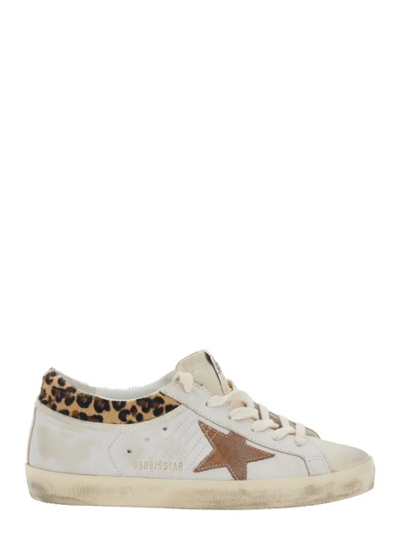 Sneakers Sneaker 'Super Star' Low Top with Star Patch on the Side and Animal Print on the Back in White Leather for Women