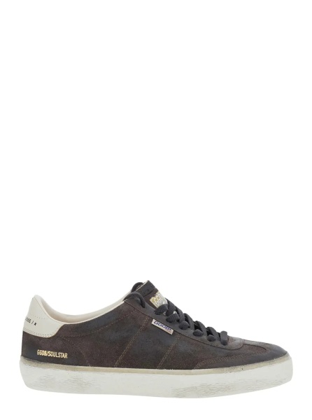 Sneakers 'Soul-Star' Gray Low Sneakers with Metallic Pull-tab in Leather for Men