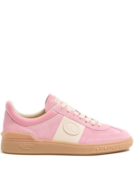 Sneakers Valentino Garavani roz din piele intoarsa si piele