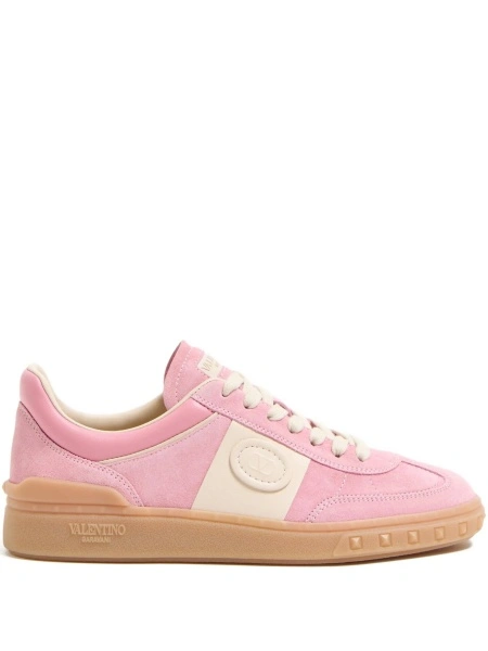 Sneakers Valentino Garavani roz din piele intoarsa si piele