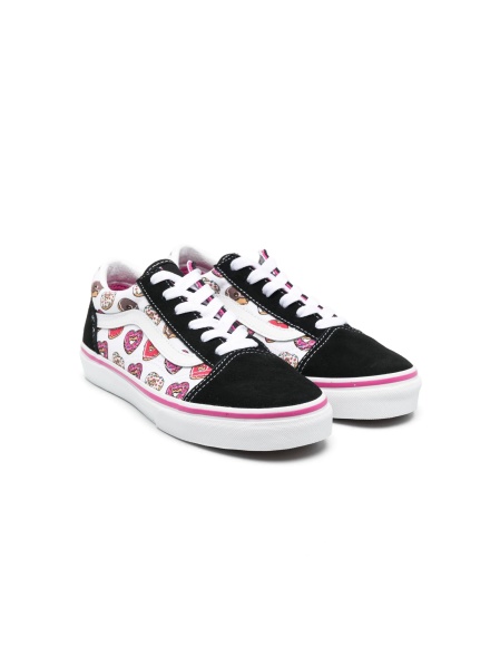 Sneakers Vans albi din material textil si piele intoarsa