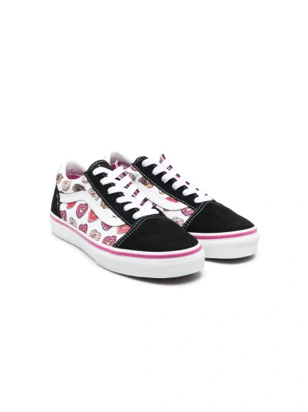 Sneakers Vans albi din material textil si piele intoarsa