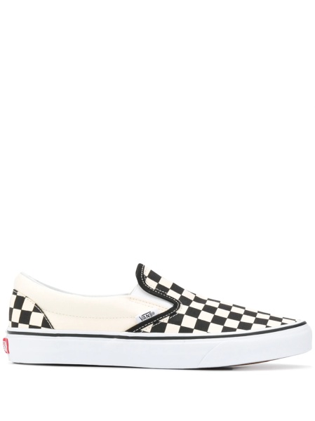 Sneakers Vans Slip On albi din bumbac