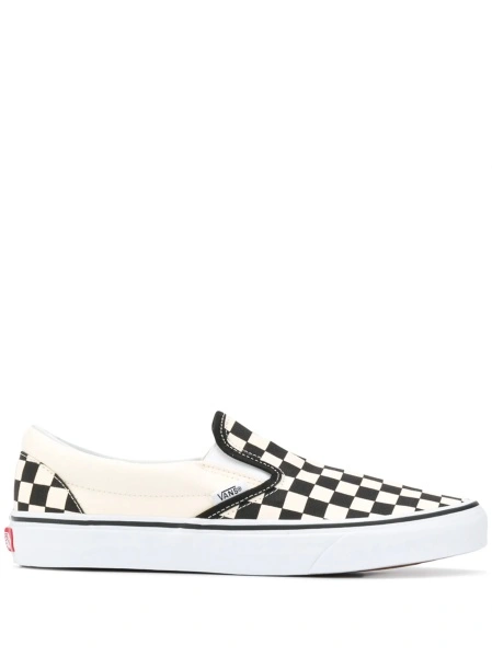 Sneakers Vans Slip On albi din bumbac
