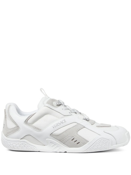 Sneakers Versace albi din piele si nylon