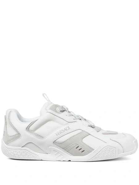 Sneakers Versace albi din piele si nylon