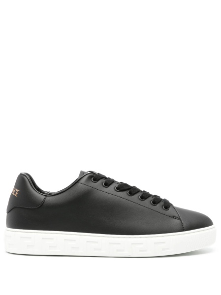 Sneakers Versace Greca negri din poliuretan