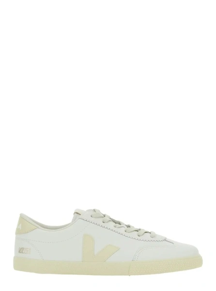Sneakers 'Volley' White Low Top Sneakers with Embossed Logo on the Side and Logo Lettering on the Rear in Leather Unisex
