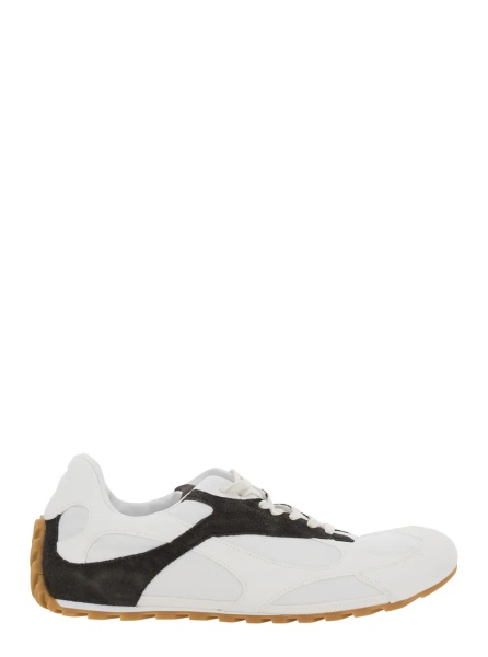 Sneakers White Sneakers 'ORBIT FLASH' with Contrast Details and Leather Upper for Men